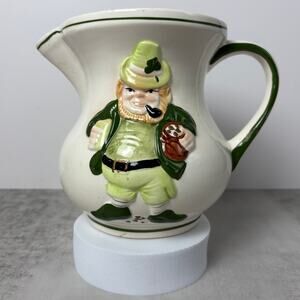 Vintage 1978 Hoffman Distilling Co. Mr Lucky Leprechaun Drink Pitcher Pub Jug